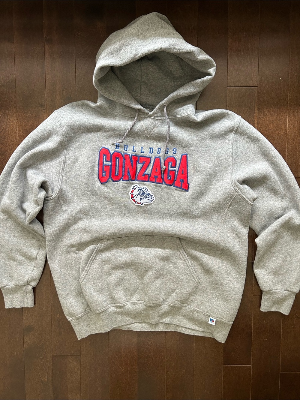 y2k Russell Athletic Gonzaga Bulldogs Hooded Pullover Sweatshirt